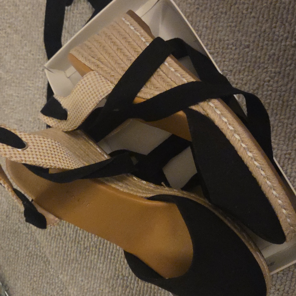 Stylish Black Espadrille Wedges